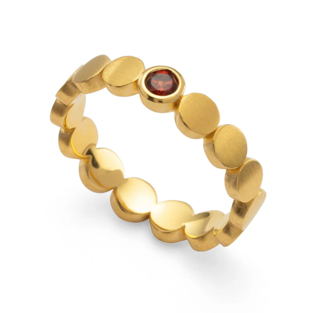 925/- Ring, fg mat/blank, Granat 0,15ct