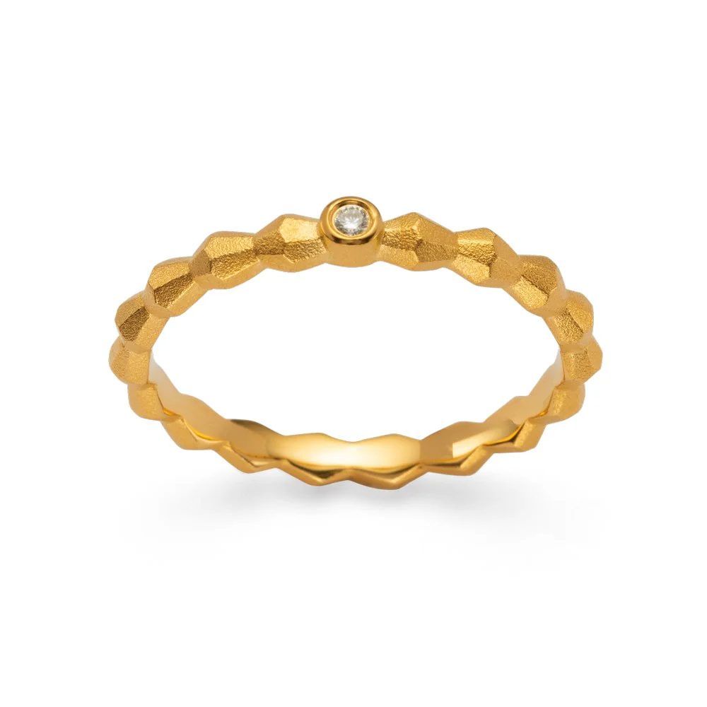 925/- ring, fg mat., brillant 0,02ct W-SI