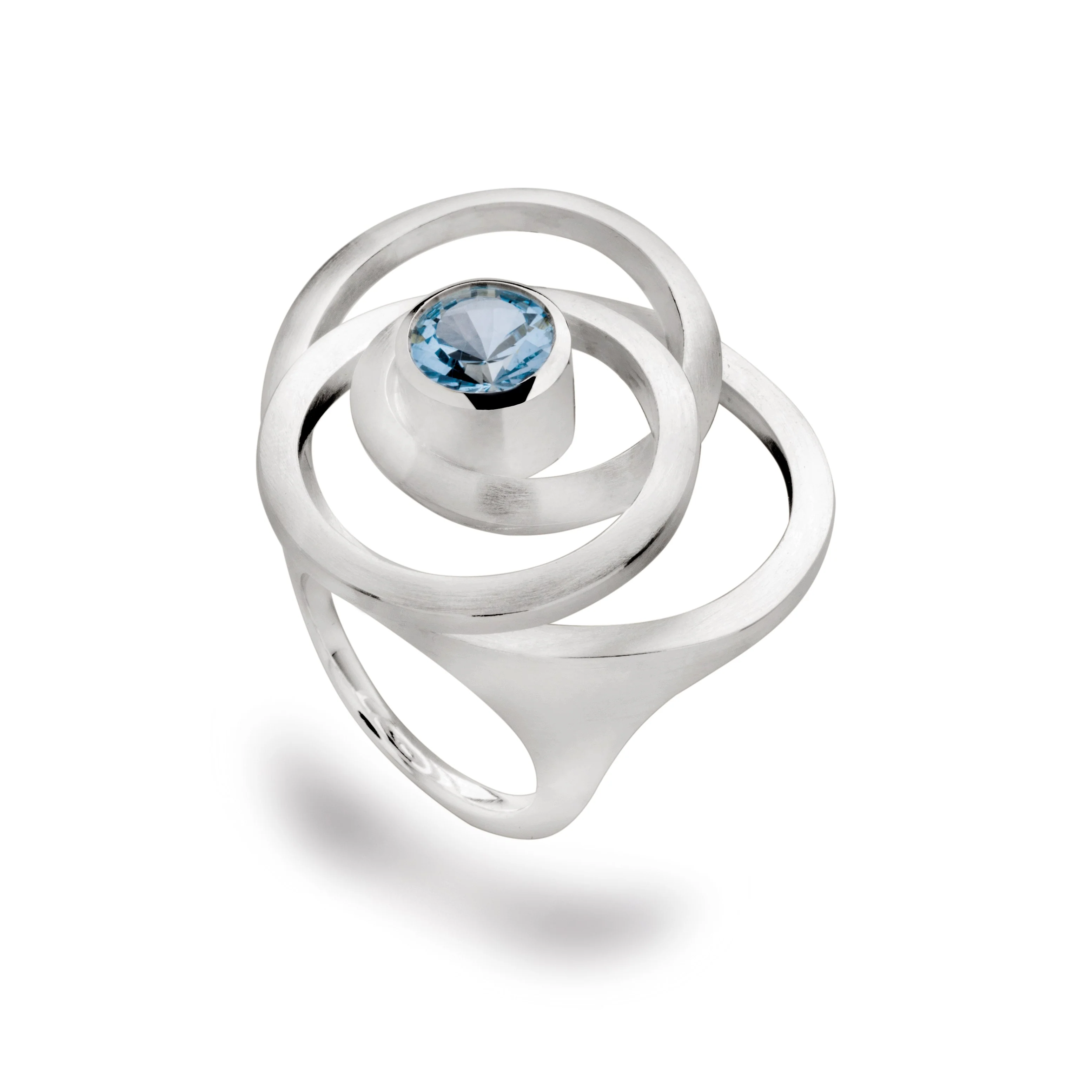 925/- Ring mat, BLÅ TOPAZ 2.04CT