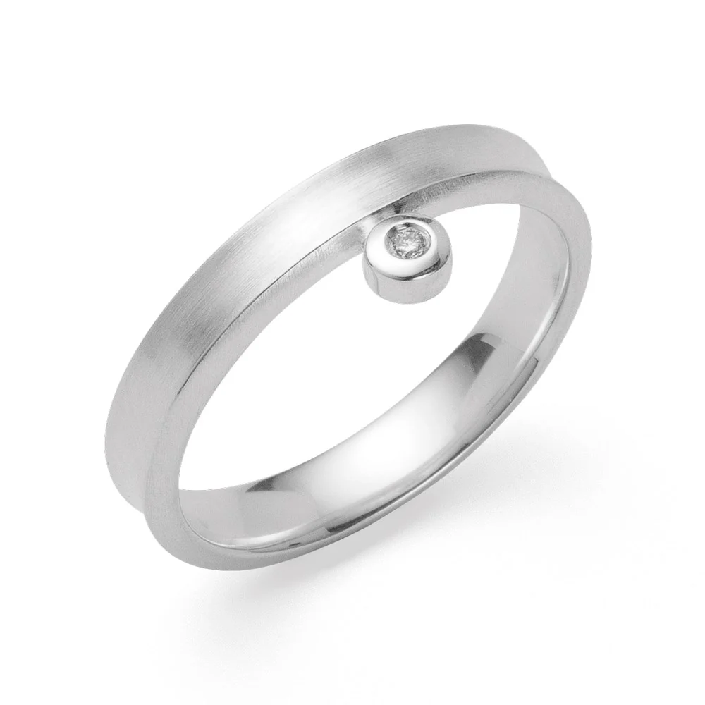 925/- Ring mat/blank, brillant 0,015ct W-SI