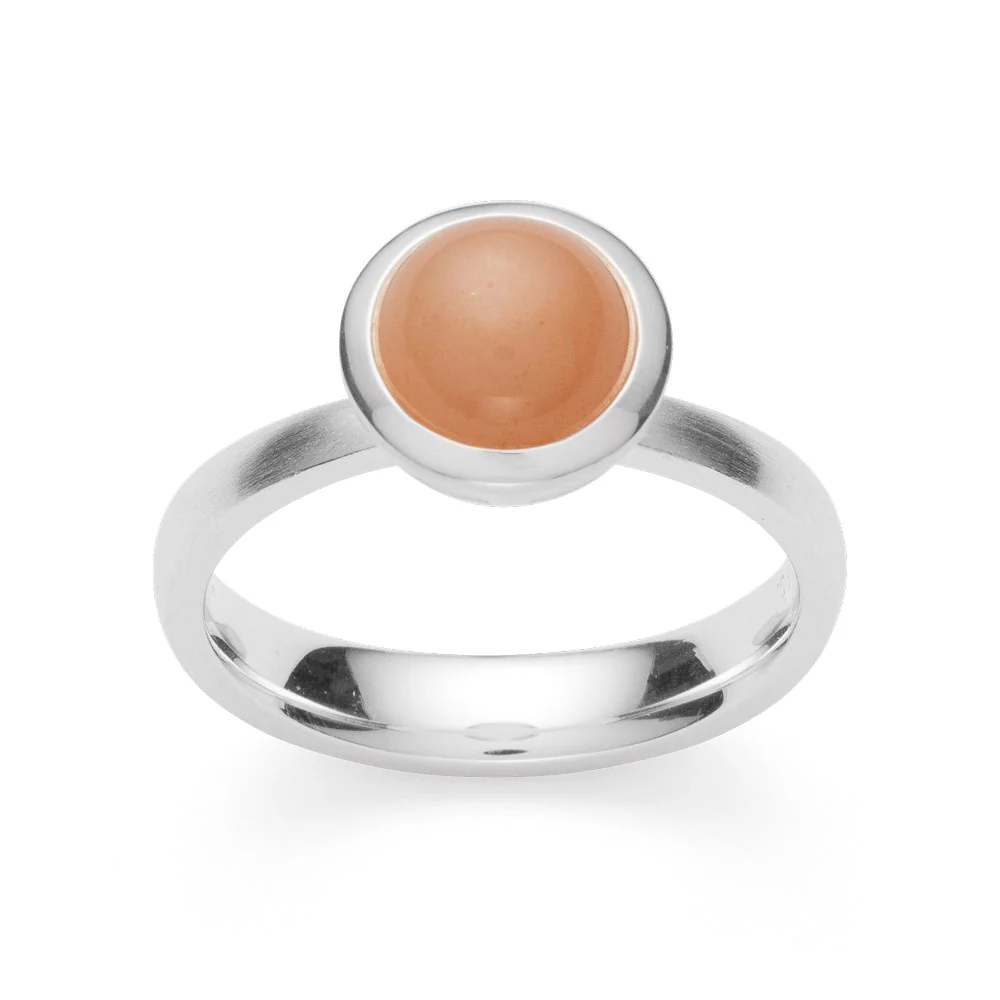925/- Ring mat/blank, månesten blush 1,85ct