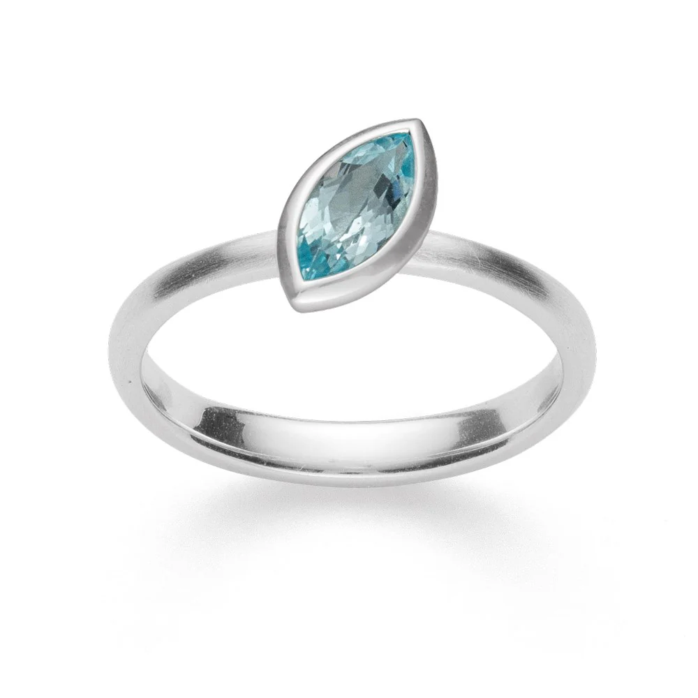 925/- Ring mat/blank, Topaz Himmelblå 0,68ct