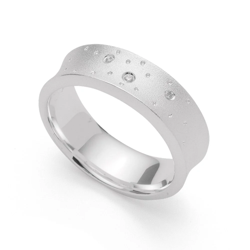 925/- Ring mat, br 0,02ct W-SI