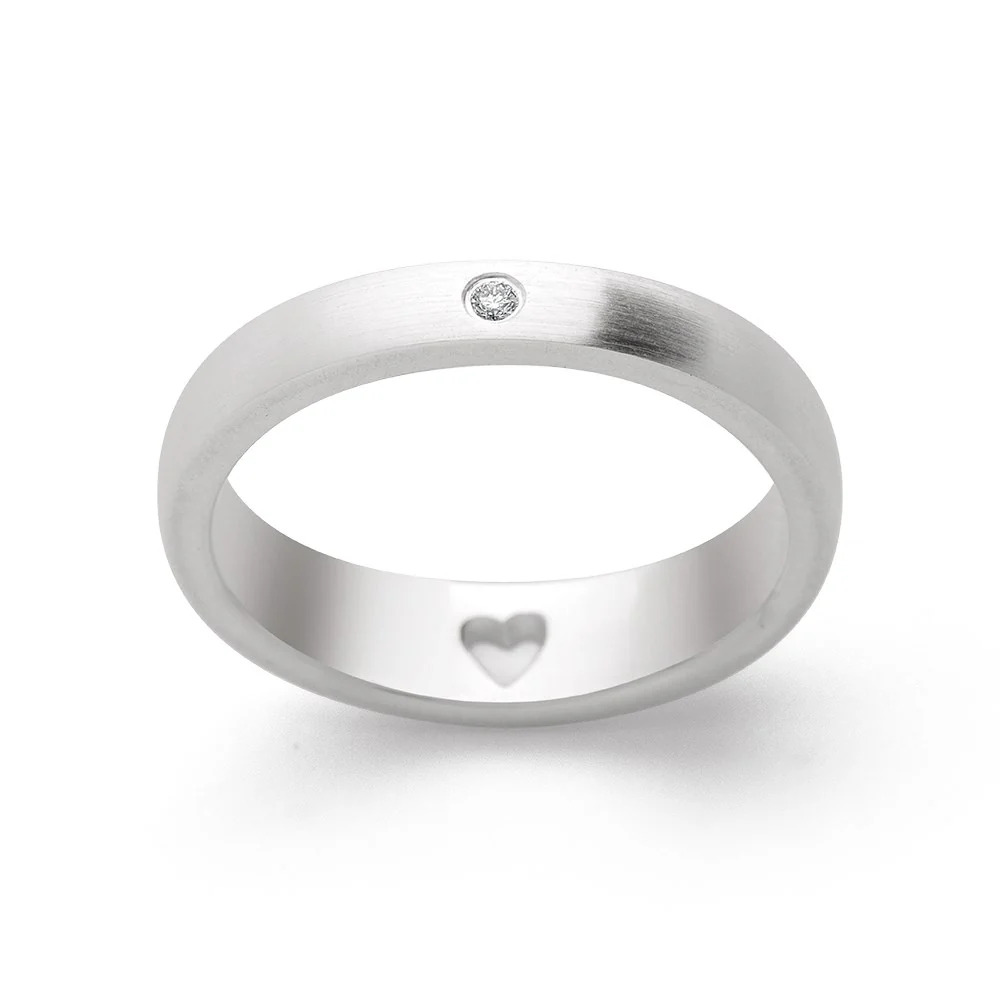 925/- Ring mat, brillant 0,02ct W-SI