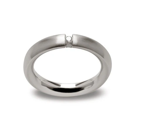 925/- ring mat, brillant 0,05ct W-SI