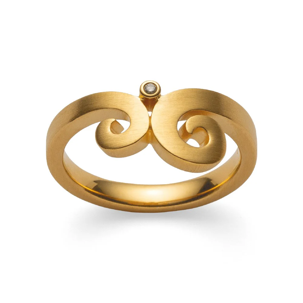 925/- Ring, mat fg, brillant 0,01ct W-SI