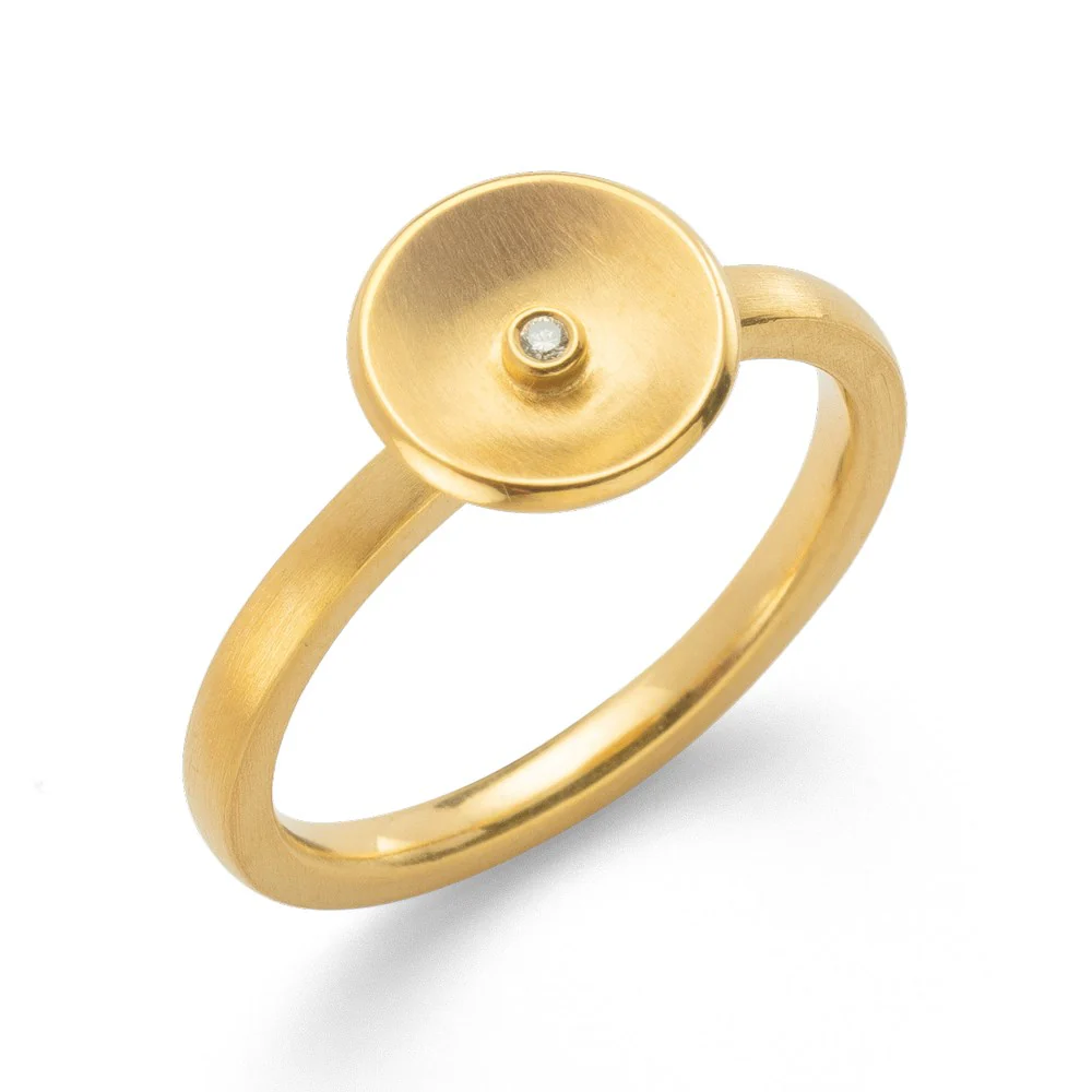 925/- Ring, mat fg, brillant 0,01ct W-SI