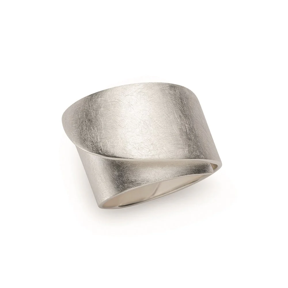 925/- Ring, mat/poleret