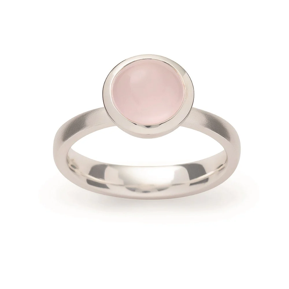 925/-Ring, poleret, rosakvarts 1.58ct