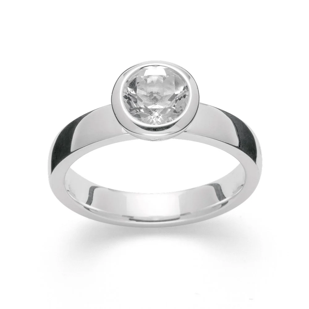 925/- Ringblank, hvid topas 1,49ct