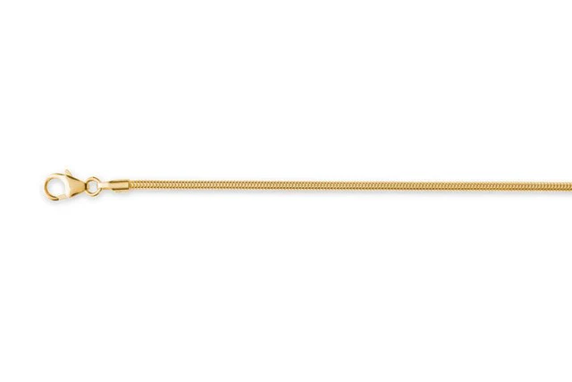 925/- Slangekæde, forgyldt, mat, 1.6mm