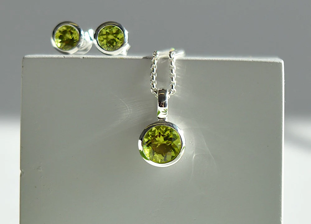 925/- Vedhæng blank, peridot 1.30ct - Image 2