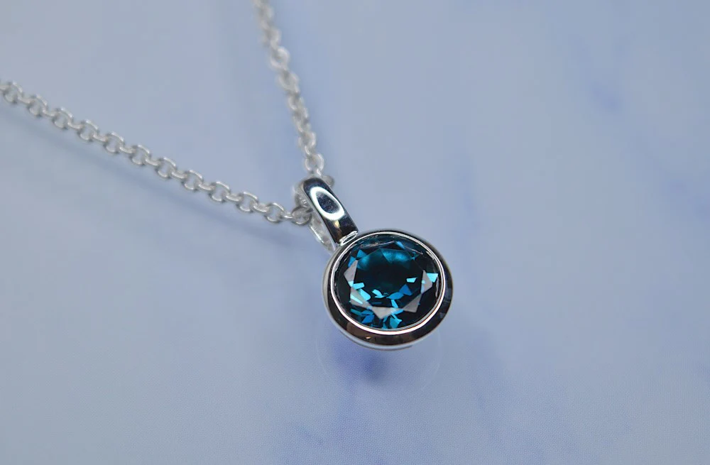 925/- Vedhæng blank, topas London Blue 1,2ct - Image 2
