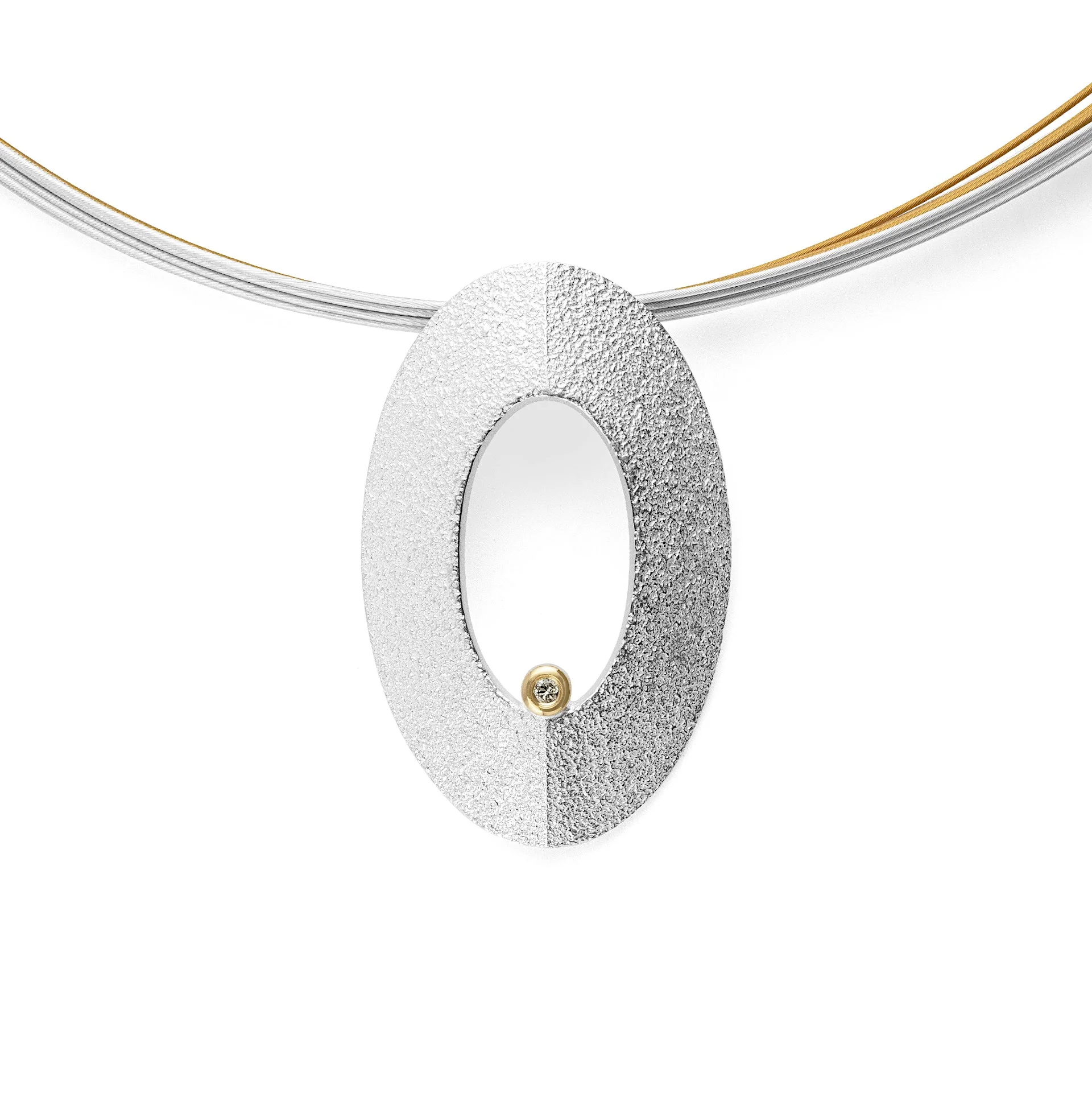 925/- Vedhæng, fg mat/blank, 0,02ct