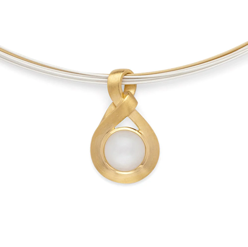 925/- Vedhæng, fg mat/blank, hvid månesten 2,61ct