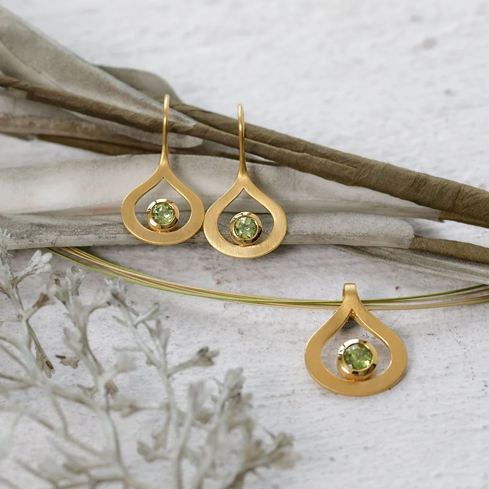 925/- vedhæng, fg., mat, peridot 0,52ct - Image 2