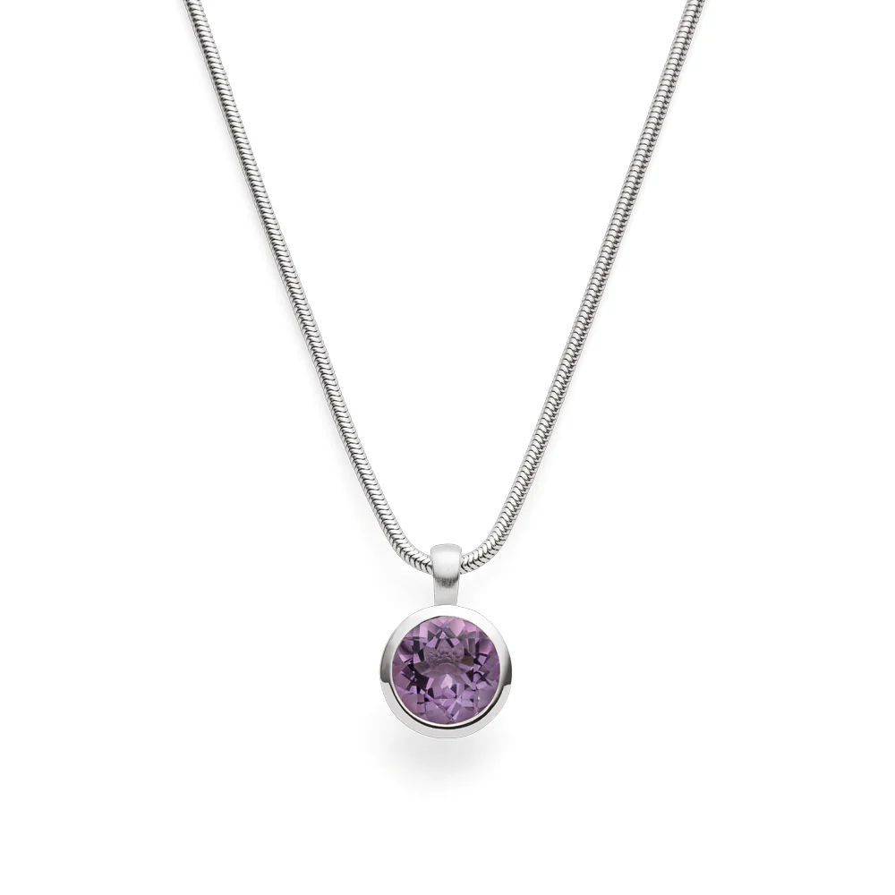 925/- vedhæng, mat/blank, amethyst 3,1ct