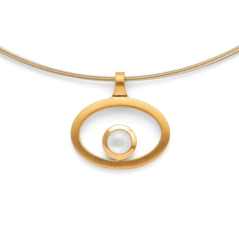 925/- Vedhæng, mat/blank fg, hvid månesten 0,55ct