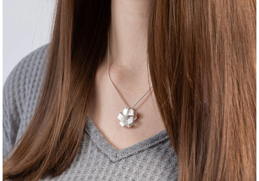 925/- Vedhæng mat, brillant 0,03ct W-SI - Image 3