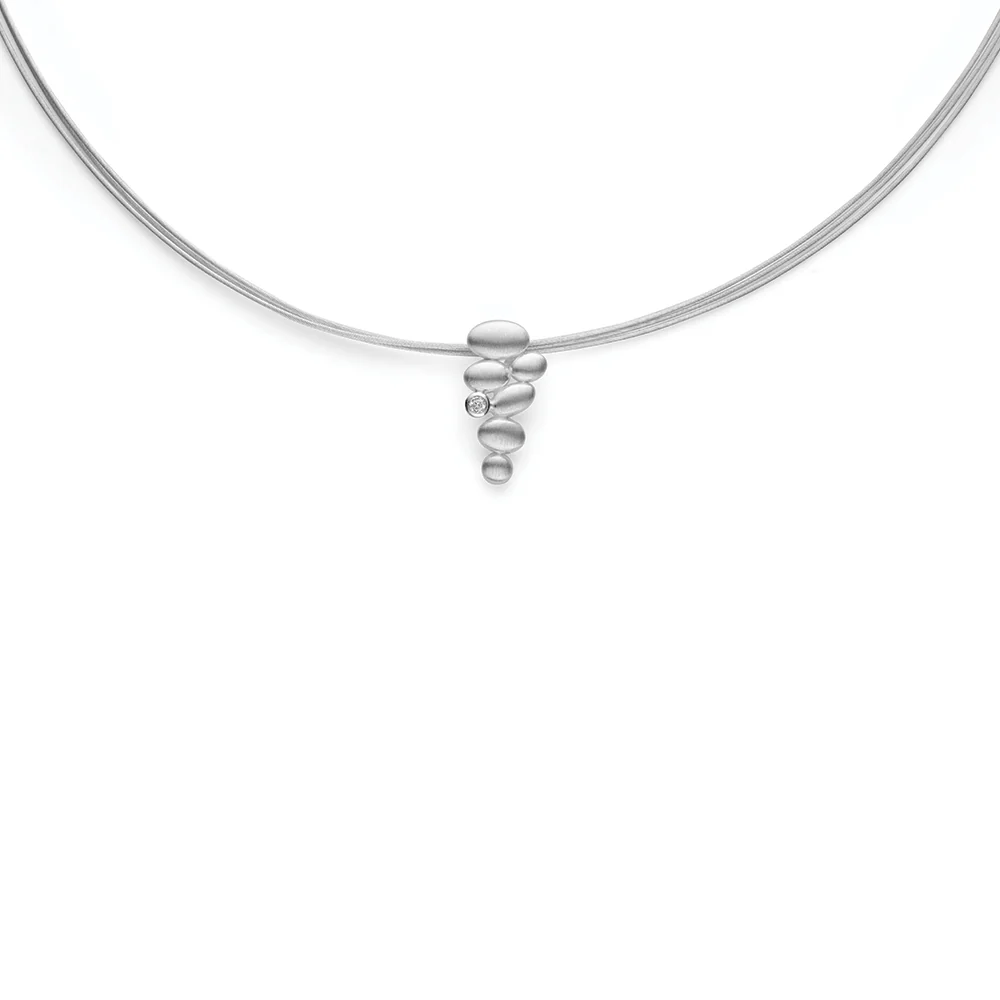 925/- vedhæng, mat, dia. 0,02ct W-SI
