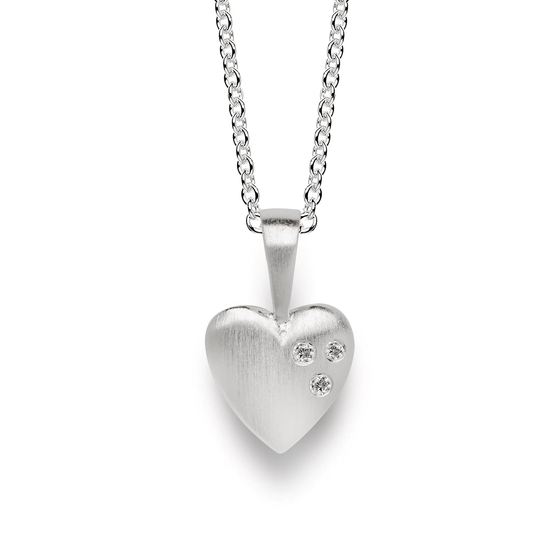 925/- Vedhæng mat, dia.er 0,015ct W-SI mat