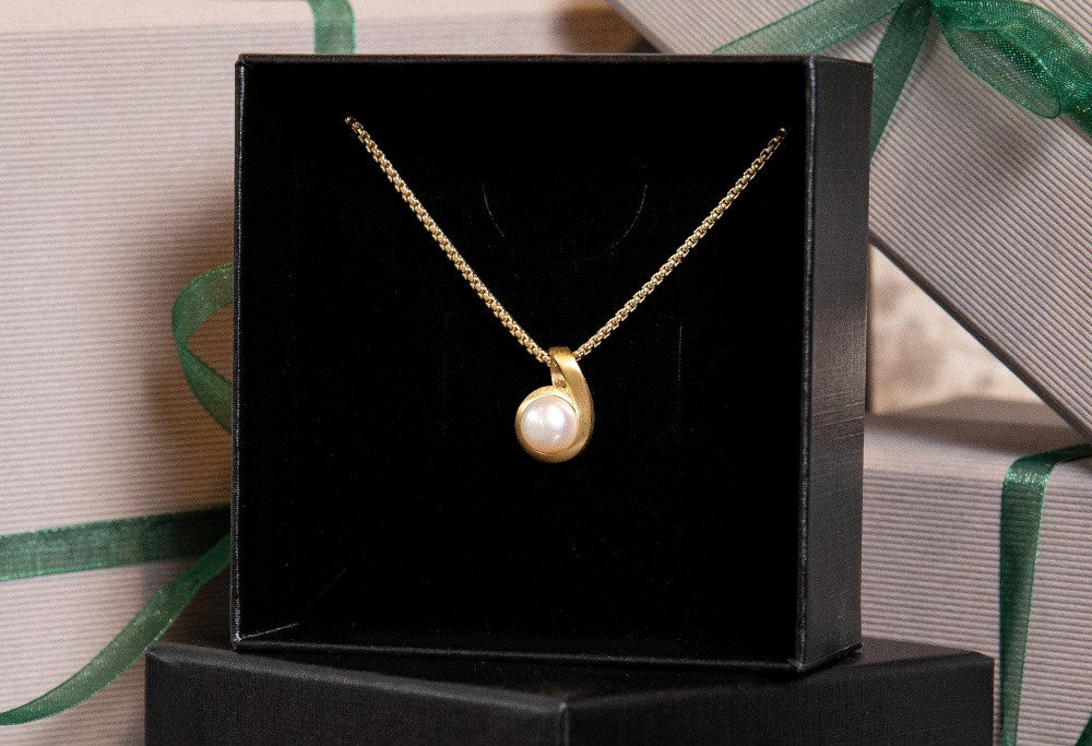 925/- Vedhæng, mat fg, hvid kulturperle 3.52ct - Image 2