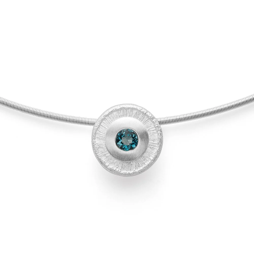 925/- Vedhæng mat, Topaz London Blue 0,29ct