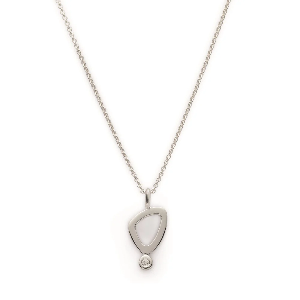 925/- Vedhæng, poleret, Dia. 0,02ct W-SI