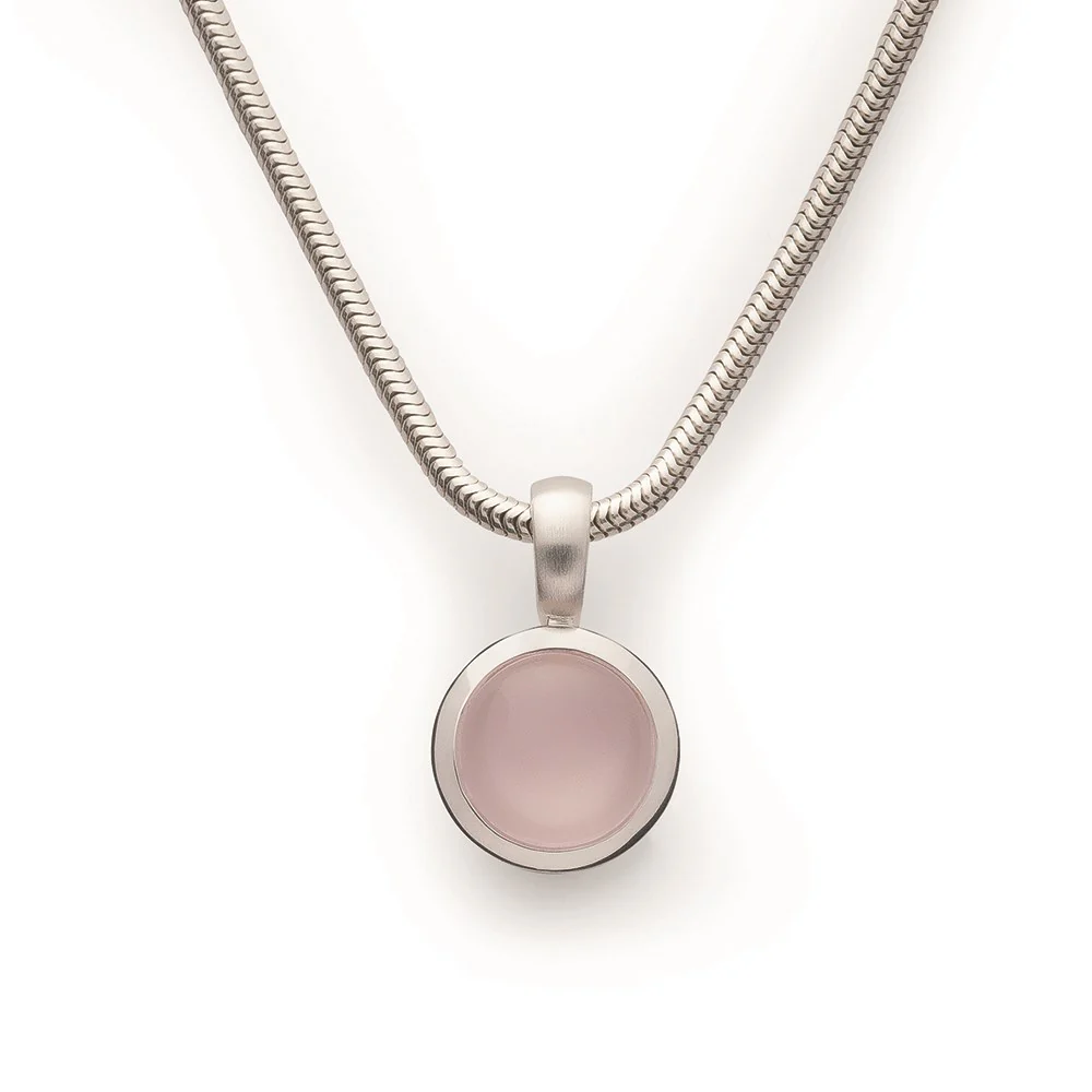 925/-Vedhæng, poleret, rosakvarts 1.58ct