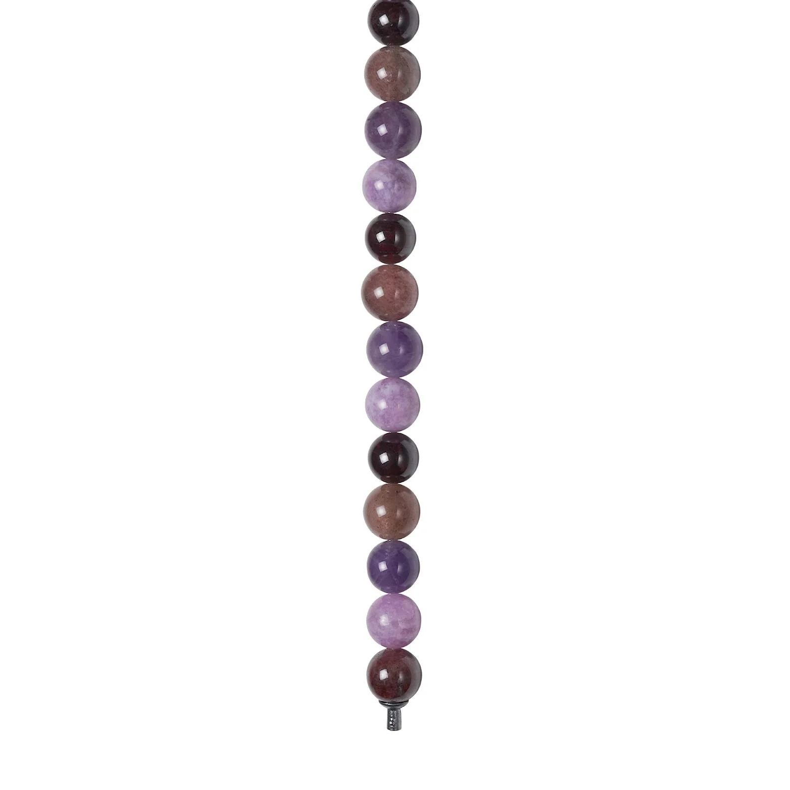 Amethyst, cherry quartz,  spong quartz, granat 12mm system-kæde