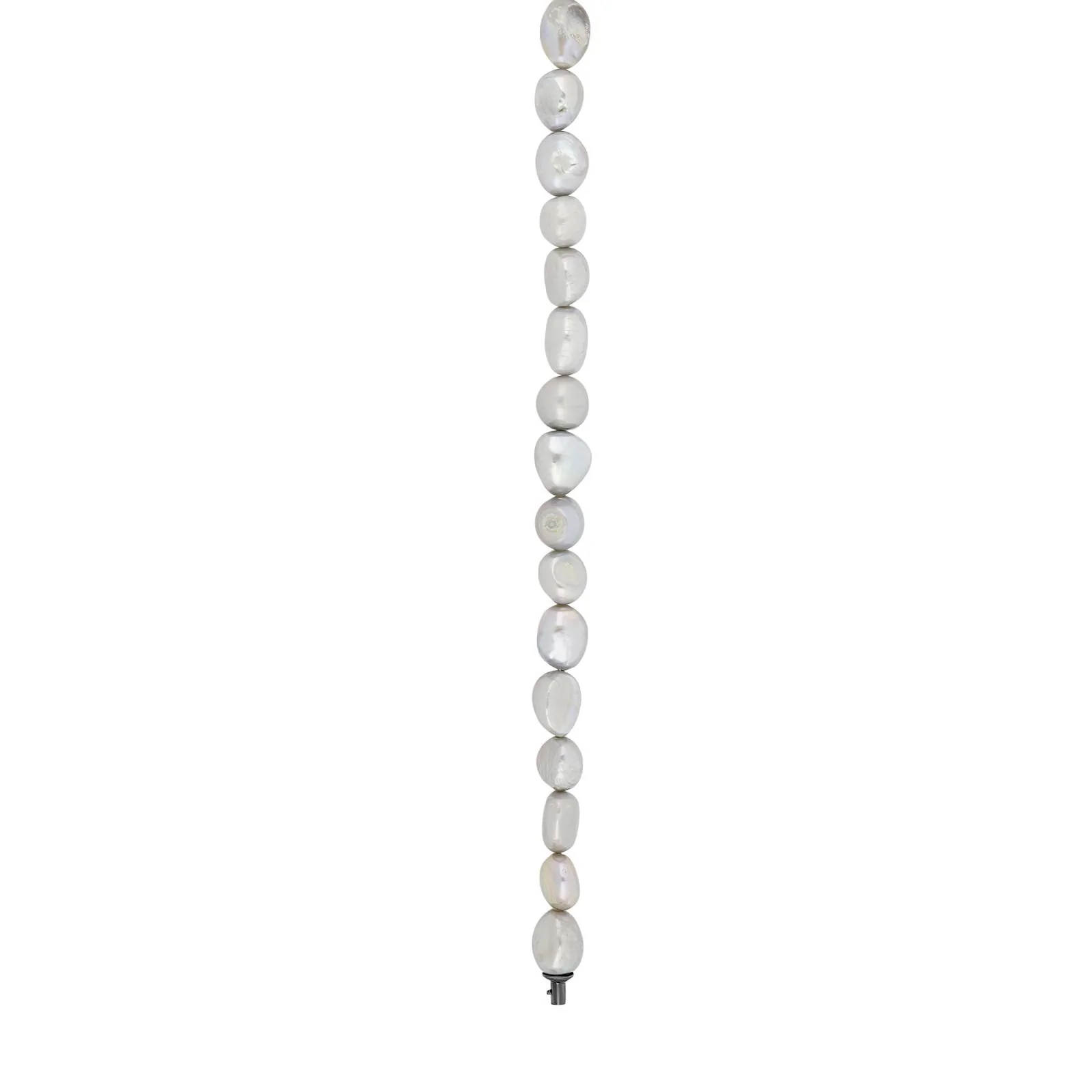 Ferskvandsperle grå barok system-kæde 10mm 45cm
