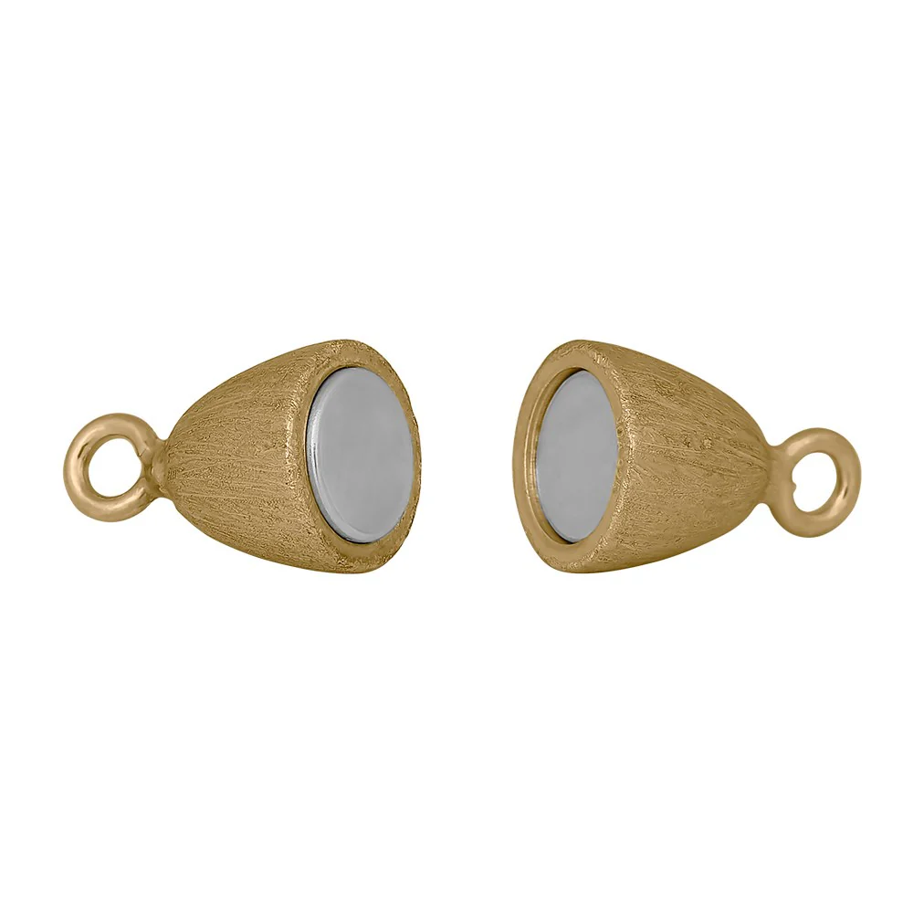 Forg. Sølv magnet perlelås oval 8mm mat - Image 2