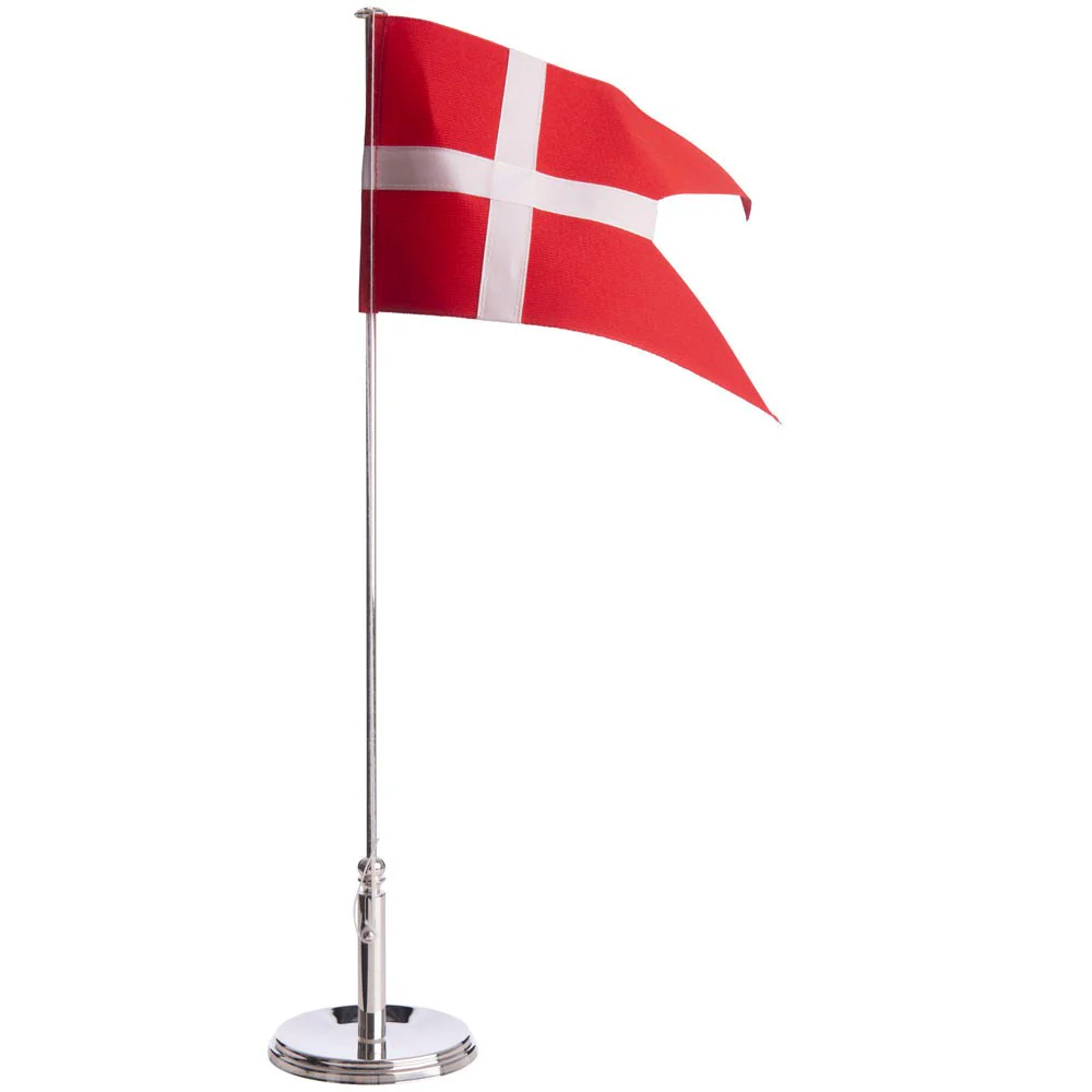 Forsølvet flagstang m. blank fod Carl Hansen 40 cm