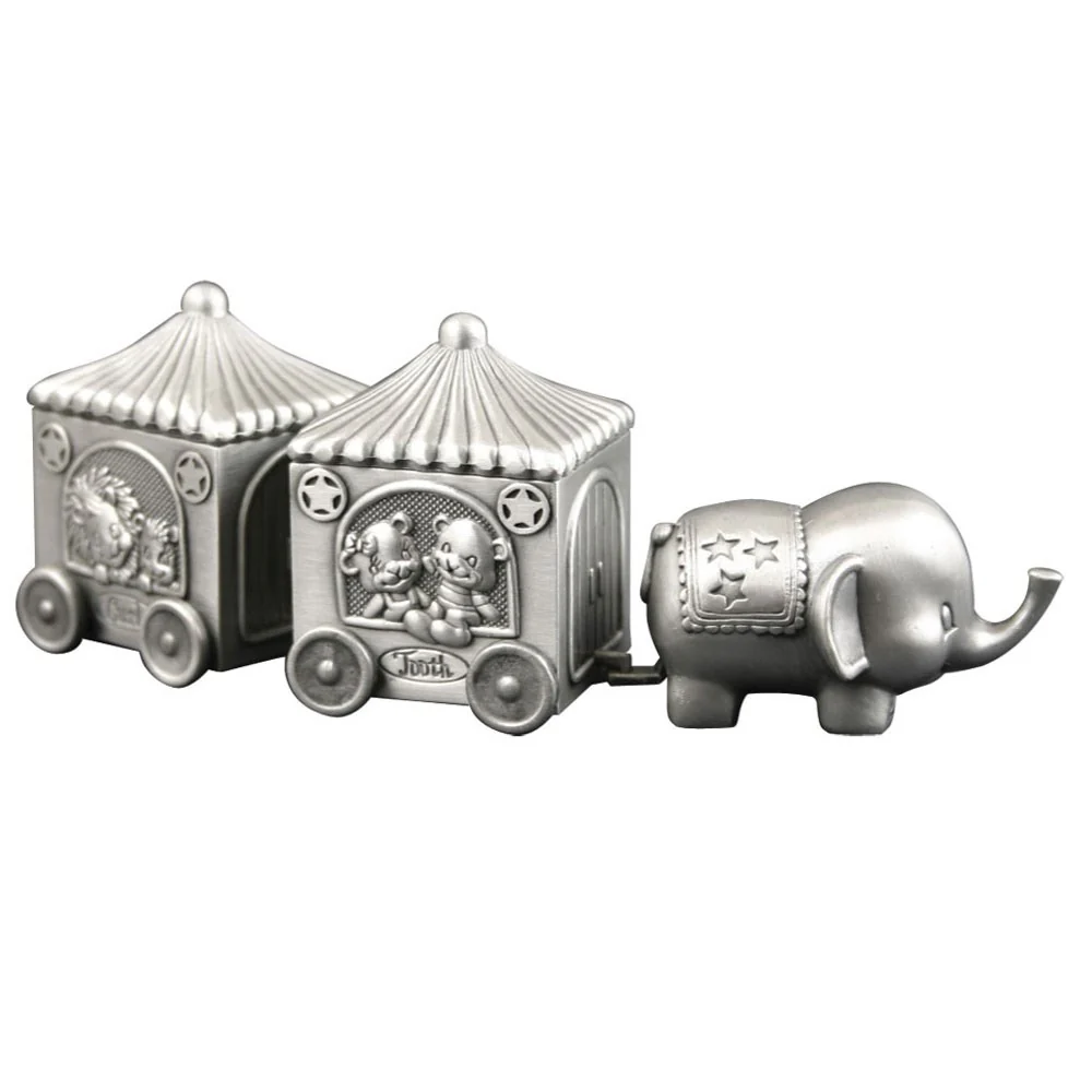 Fortinnet æske første tand/hårlok elefant m.2 vogn