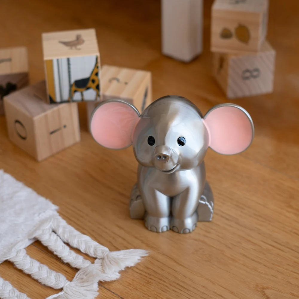 Fortinnet sparebøsse elefant m. lyserøde ører - Image 4