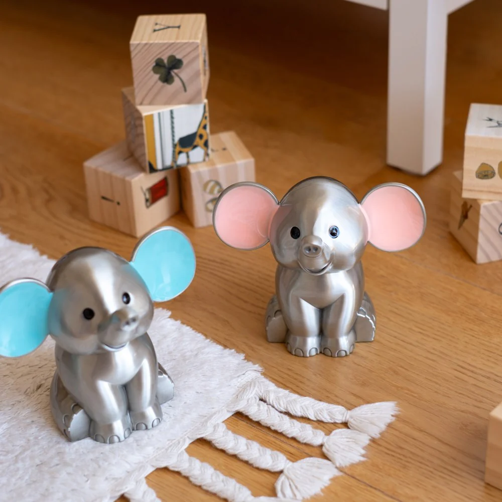 Fortinnet sparebøsse elefant m. lyserøde ører - Image 5