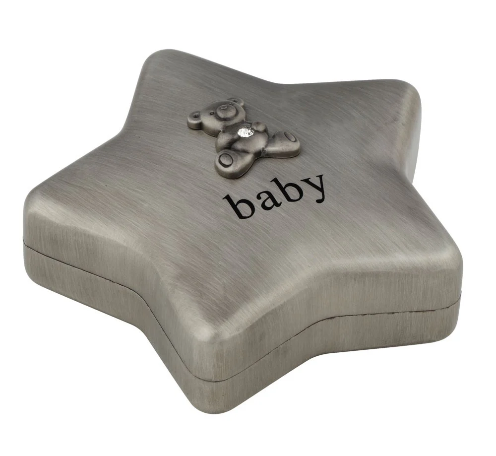 Fortinnet sparebøsse stjerne m. bamse Bambino