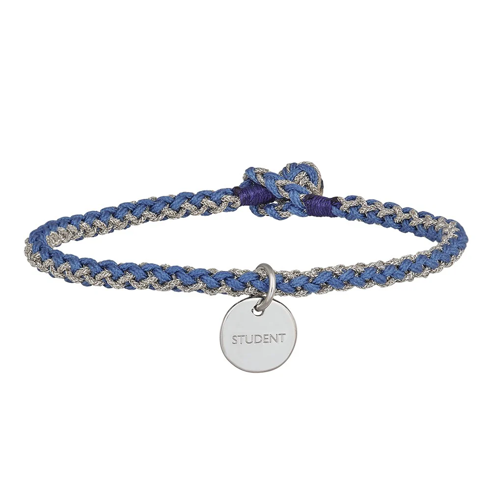 Håndflettet armbånd 16,5cm STUDENT blå - Image 3