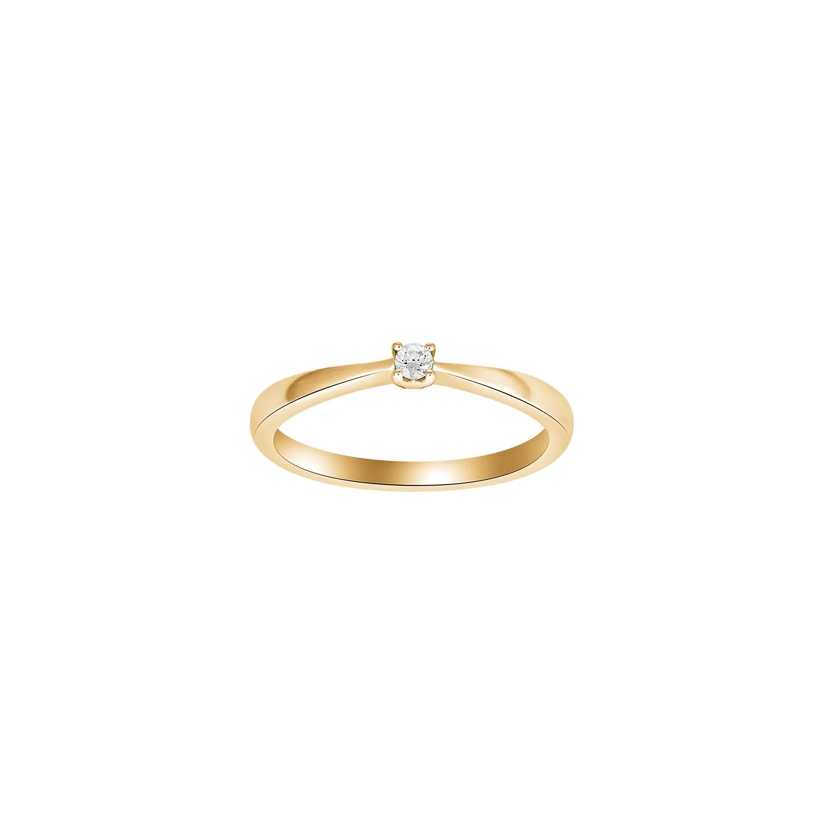 HEART 14kt. guldring m/dia. 0.05ct W/SI