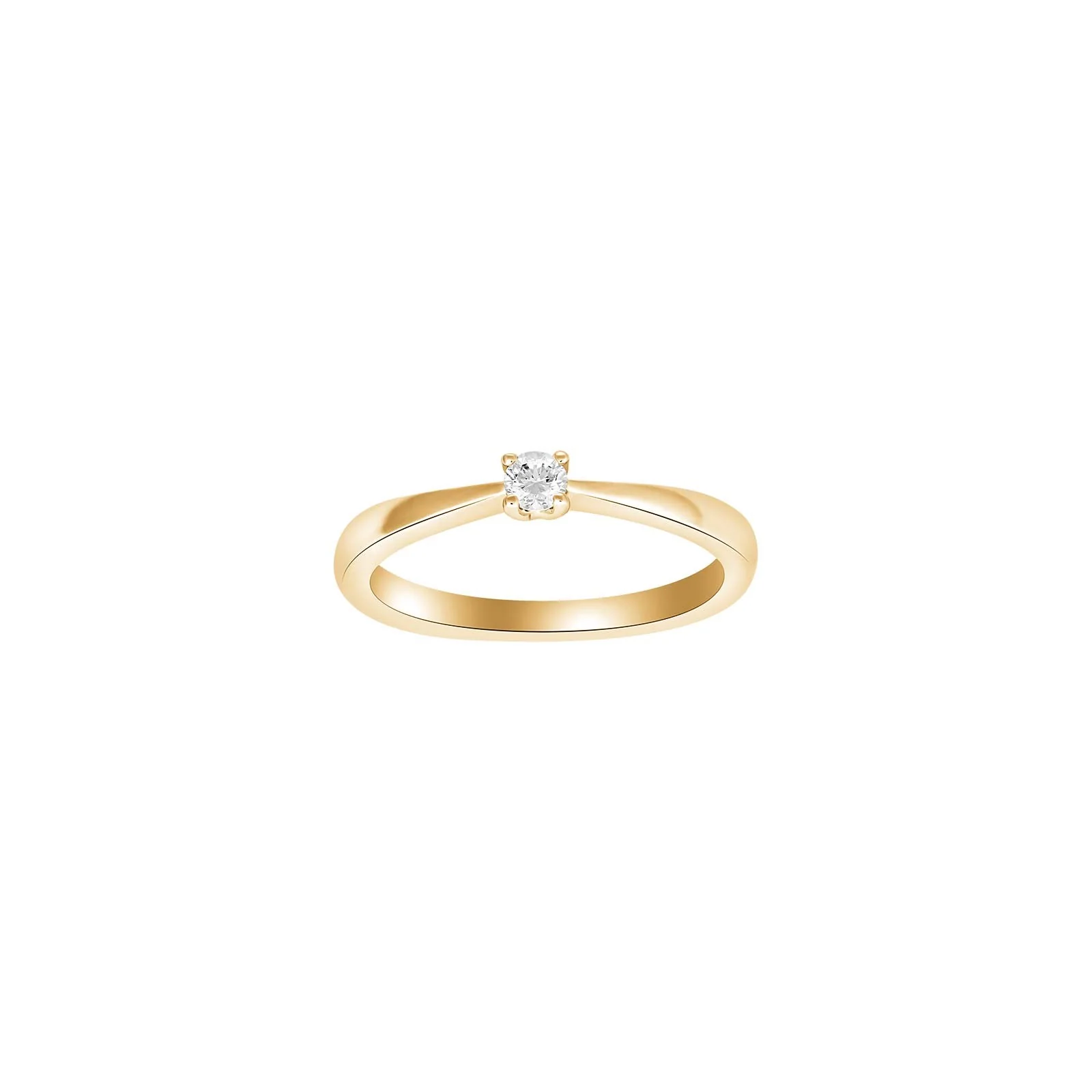 HEART 14kt. guldring m/dia. 0.10ct W/SI