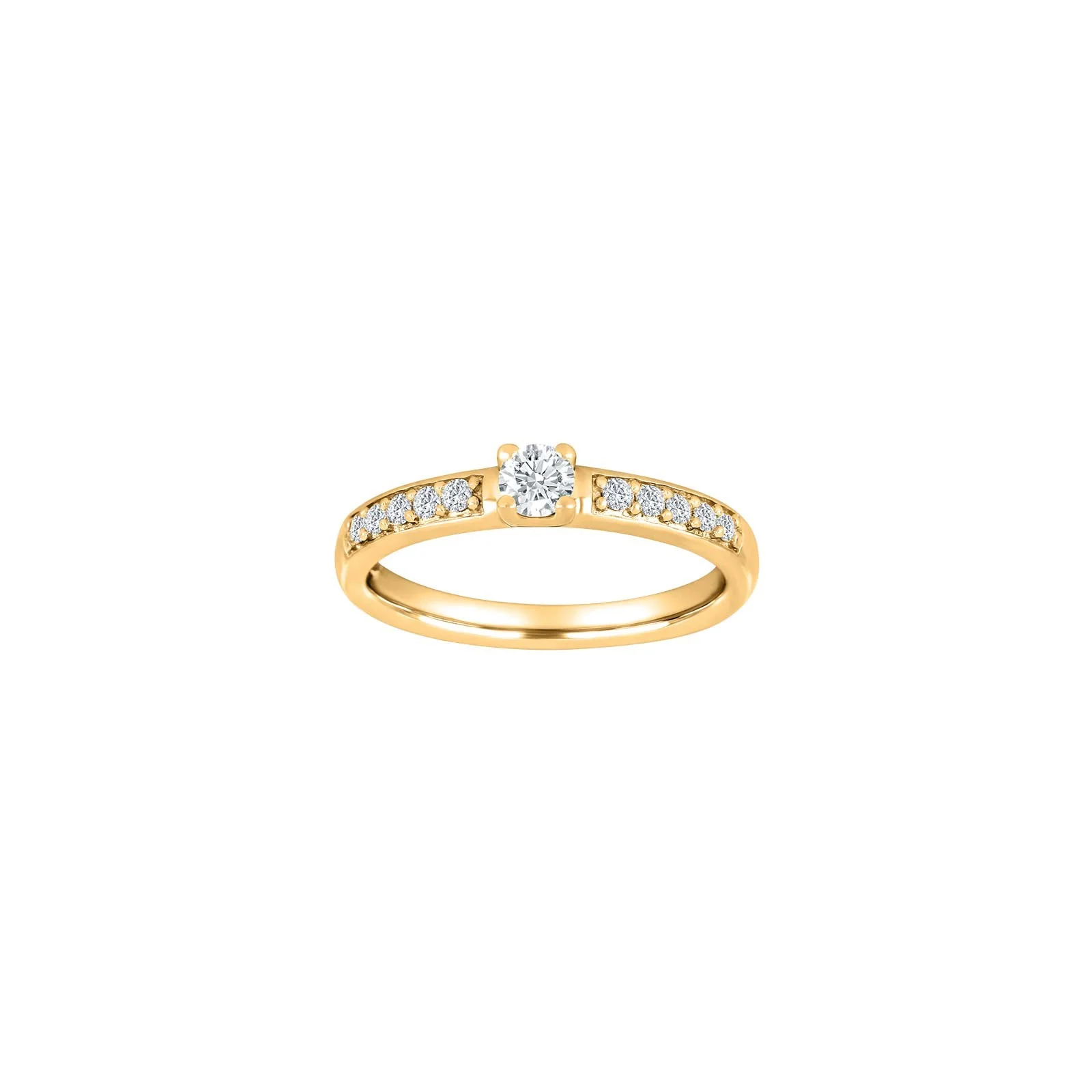 HEART 14kt. guldring m/dia. 0.40ct W/SI