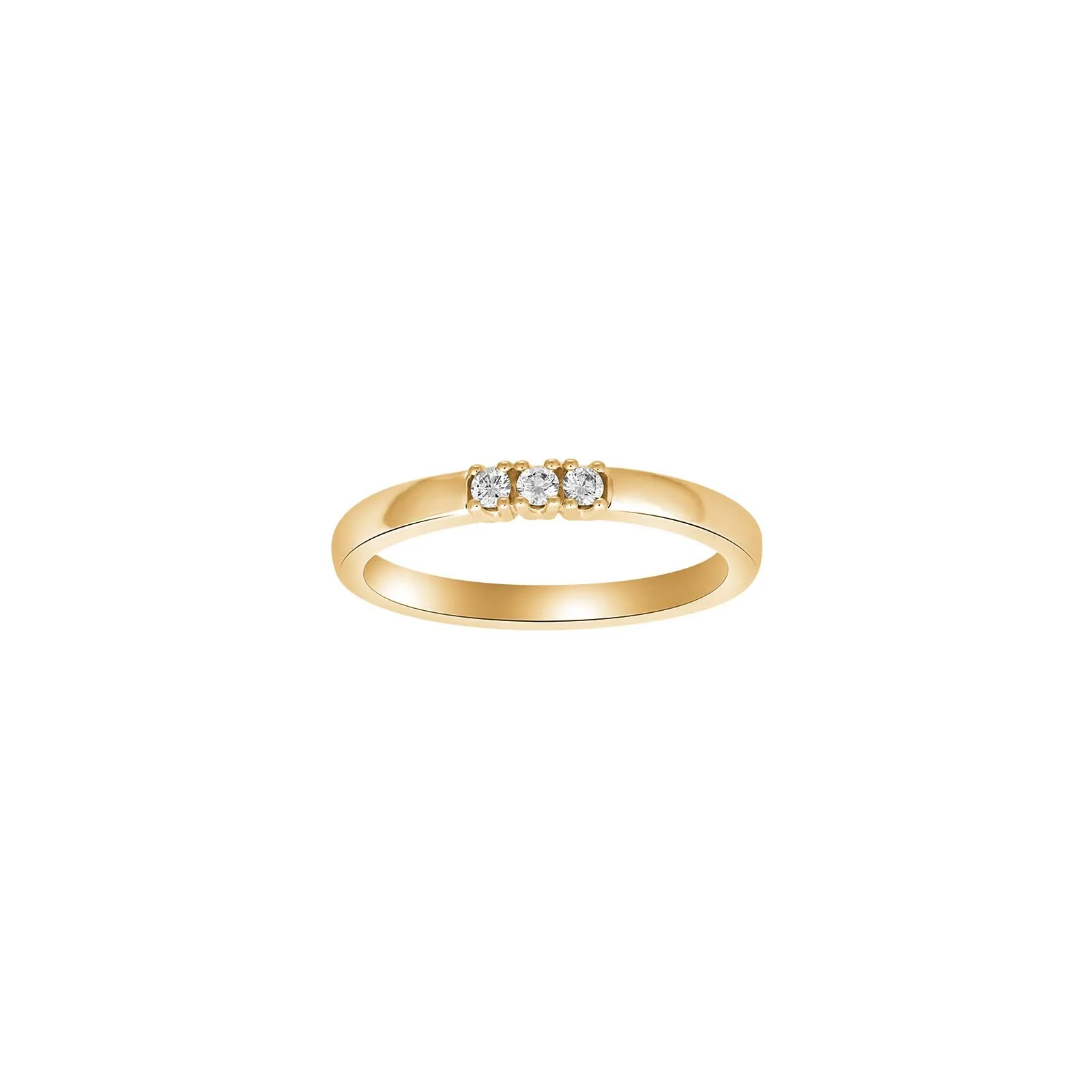 HEART 14kt. guldring m/dia. 3 x 0.03ct W/SI