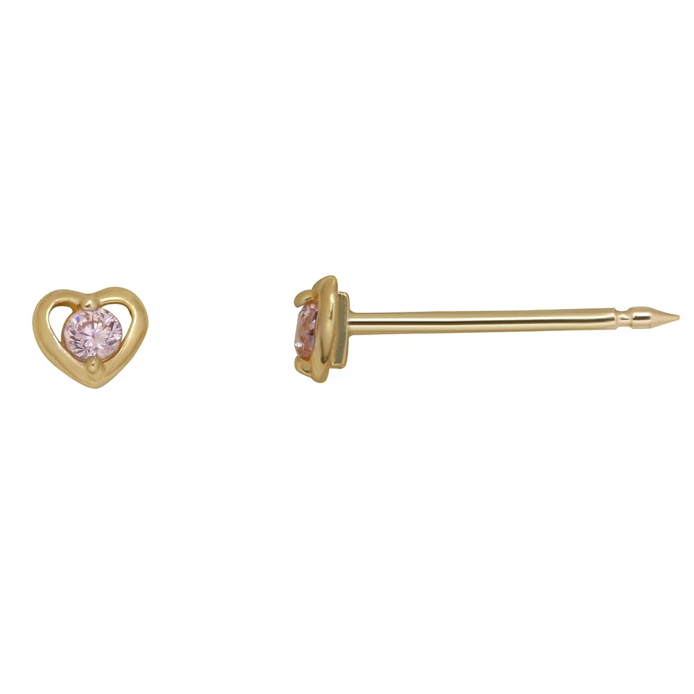 Inv2000 Hjerte m/pink cz, 14 karat - Image 2