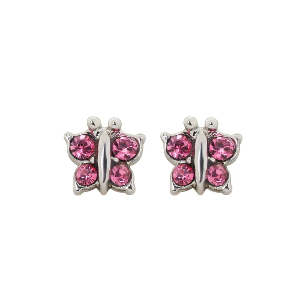 Inv2000 sommerfugl med pink krystaller