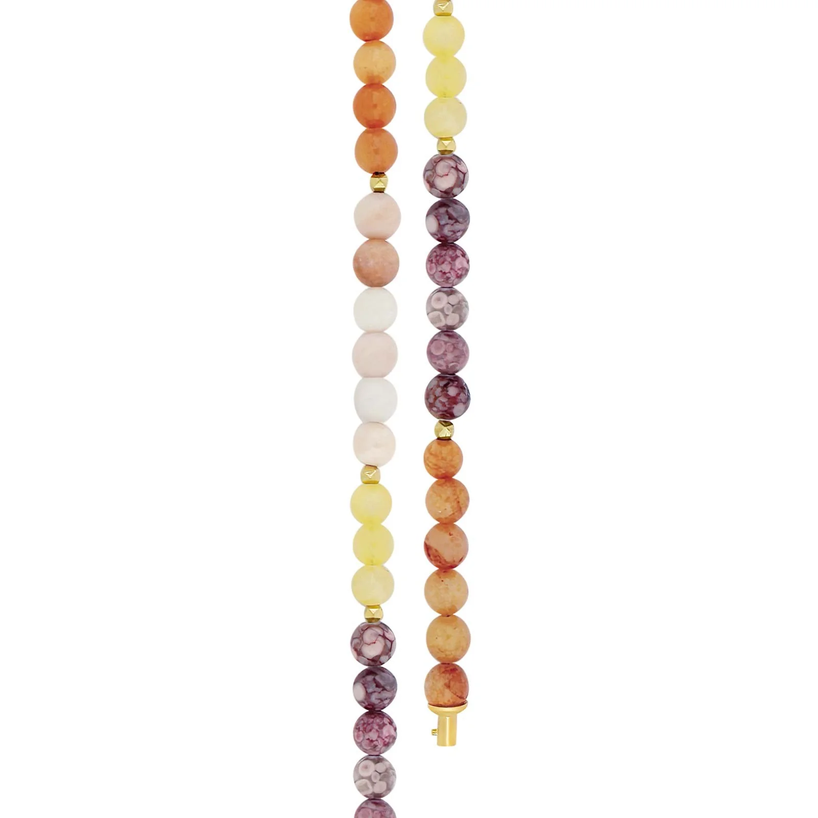 Jasper,pink aventurin,gul jade,sponge quartz, fg. hematit system-kæde