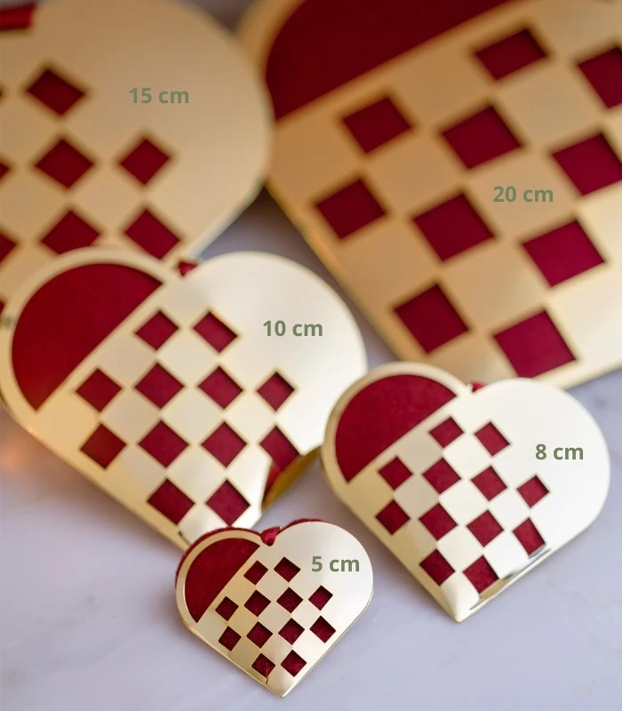 Julehjerte L 15cm - flettet julehjerte- forgyldt - Image 4