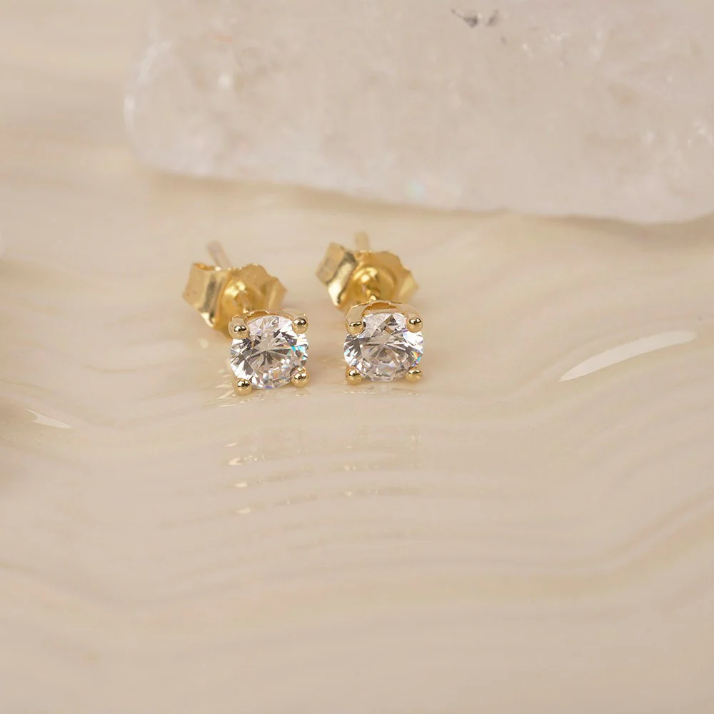 LUXURY 14kt. guldørestikker m. lab grown diamant 2x0,35ct TW/VS2