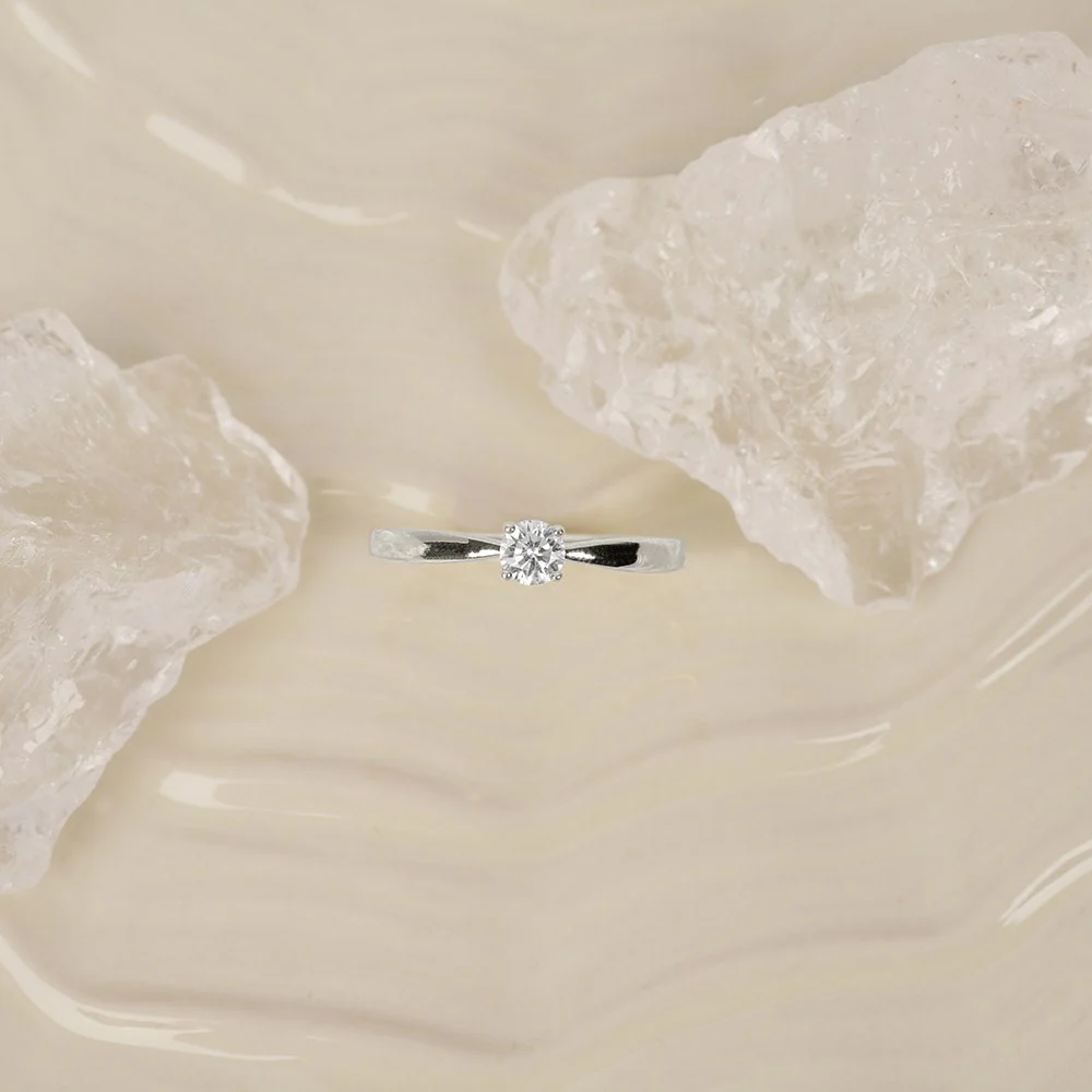 LUXURY 14kt. guldring m. lab grown diamant 0,25ct TW/VS2 - Image 5
