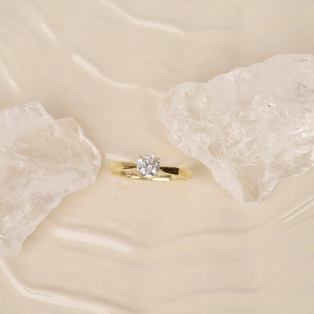 LUXURY 14kt. guldring m. lab grown diamant 0,50ct TW/VS2