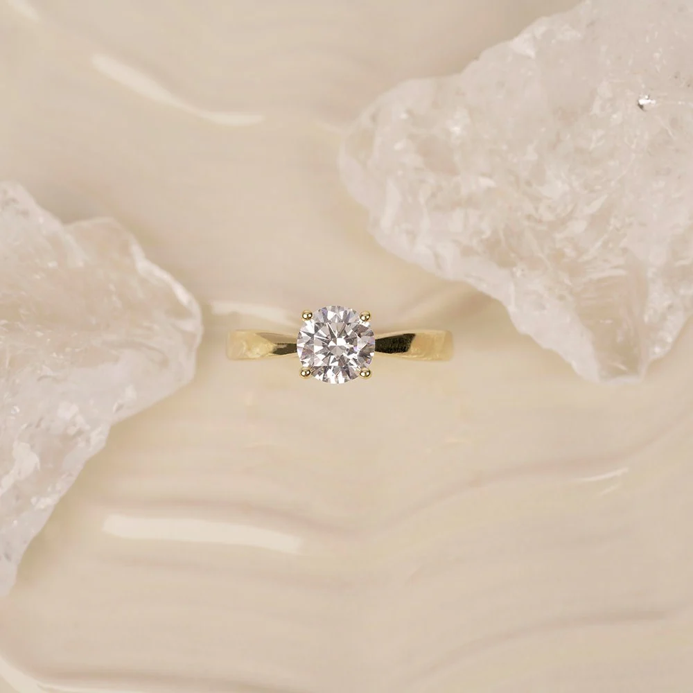 LUXURY 14kt. guldring m. lab grown diamant 1,0ct TW/VS2